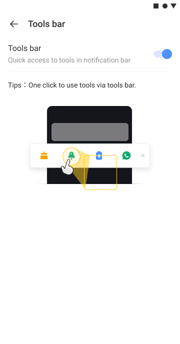 Cleaner toolbar activation and quick-access guidance