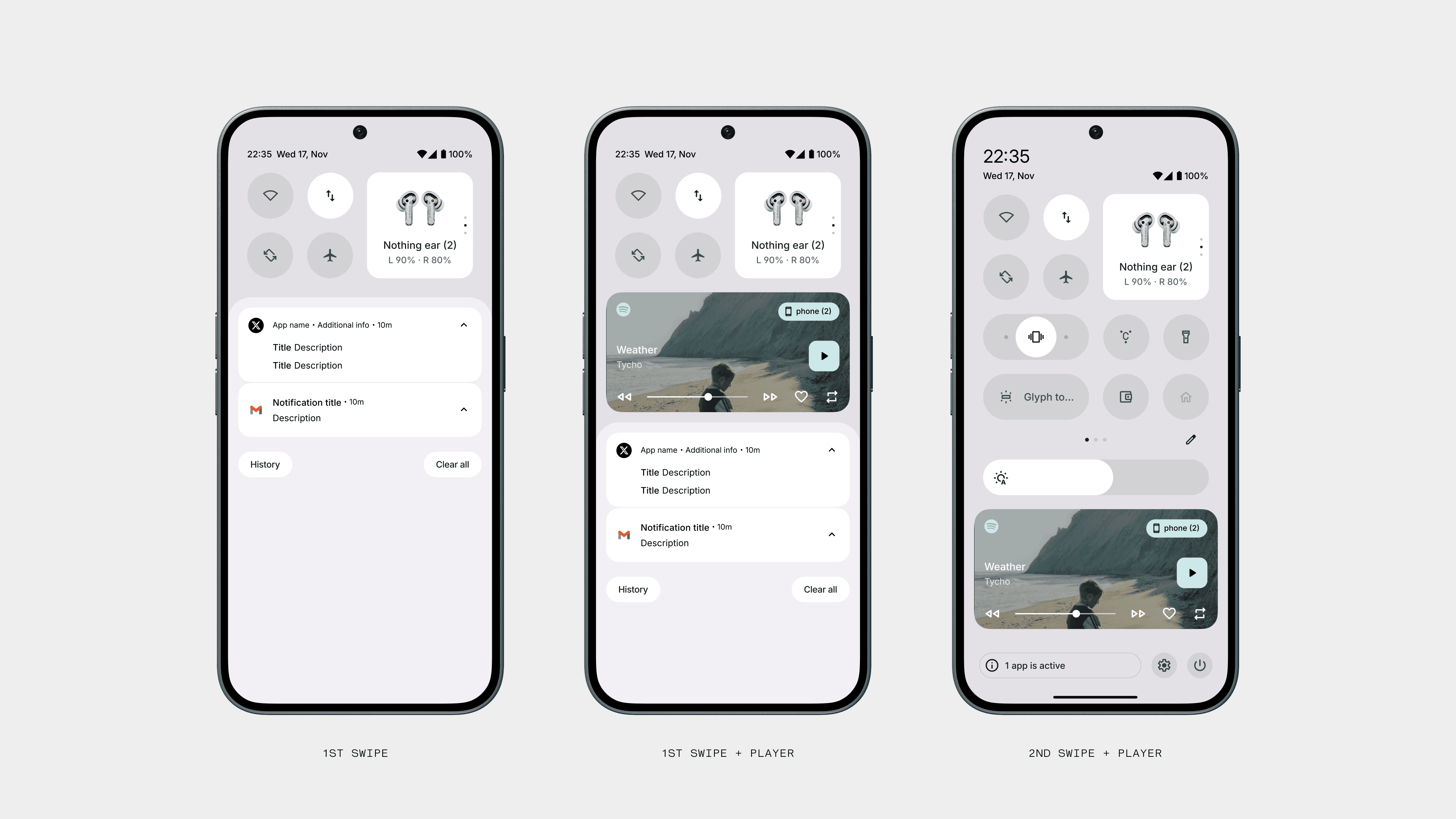 Nothing OS modular Quick Settings layouts